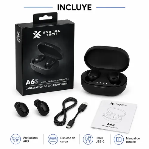 Auricular Bluetooth in-ear Exxtra Tech A6s